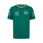 T - shirt pilote fernando alonso aston martin officiel formule 1 enfant vert