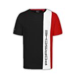 T - shirt � rayures porsche motorsport noir blanc rouge homme