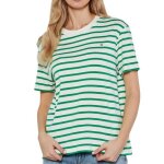 T - shirt vert � rayures femme tommy hilfiger rlx modern cody
