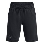 Short enfant under armour rival fleece noir - polaire douce taille �lastique et poches