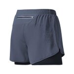 Shorts homme running double couche noir s�chage rapide fitness sport musculation gaomin? - gris gris