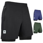 Short de sport 2 en 1 homme ? mytra fusion ? musculation running fitness ? lger respirant schage rapide ...