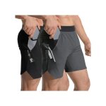 Short de sport - brokig - l�ger - respirant - s�chage rapide - taille m noir - gris fonc�