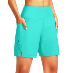 Short sport femme et avec poches taille elastique schage rapide couleur unie pour loisir jogging fitness ...