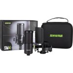 Shure sm4 - k - kit - micro podcast + avec suspension anti - pop et mallette