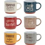 Siaki set de tasses � caf� color�es 260 ml avec d�coration 6 pcs ko - q80000970