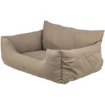 Si�ge auto double pour chien - trixie - 80x35x60 cm - taupe - lit de voyage - sangles de fixation - passe ...