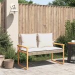 Sige de banc kimmy banquette de jardin avec coussin mlange beige rsine tresse acacia shop48480234 ...