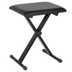 Siege - banquette tabouret piano rglable hauteur pliable mtal similicuir mousse noir 39x29x37 - 47cm ...