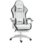 Siège gaming - vinsetto - dossier inclinable à 135° - avec appui - tête repose - pieds support lombaire ... Siège gaming - vinsetto - dossier inclinable à 135° - avec appui - tête repose - pieds support lombaire ...