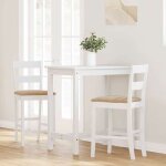 Si�ge haut - tabourets de caf� - hauteur nonr�glable - avec coussins 2 pcs blanc bois massif dh�v�a @65942878 ...