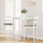 Siège haut - tabourets de café - hauteur nonréglable - avec coussins 2 pcs blanc bois massif dhévéa @80623531 ... Siège haut - tabourets de café - hauteur nonréglable - avec coussins 2 pcs blanc bois massif dhévéa @80623531 ...