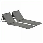 Si�ges de patio - outsunny - set de 2 chaises de plage pliables r�glables avec sac &amp poche - gris