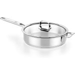 Signature cuisinire avec couvercle 28 cm sans antiadhsif acier inoxydable 18 / 10 full induction pour ...