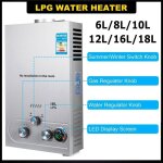 Sihao chauffe - eau au gpl 10 l avec r�glage rotatif de la temp�rature pour camping - cars caravanes ...