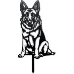 Silhouette de berger allemand statue ornement art en m�tal noir pour jardin ext�rieur d�cor de cour et ...