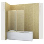 Pare - baignoire rabattable silla spencer - 85x150 cm - paroi de baignoire dor bross