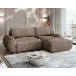 Silvano - canap dangle droit 4 places convertible avec coffre en velours ctel grosses ctes - marron ...