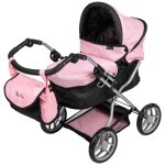 Silver cross - landau rose et noir pour poupon