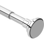Silver curtain pole no drilling diameter 25 mm adjustable telescopic pole (76 - 132 cm) silver silver ...