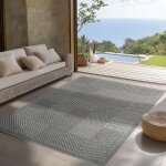 Simpex tapis d�ext�rieur gris 200x290 cm la cuisine le balcon la terrasse le salon design uni style boh�me. ...