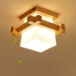 Simple japon tatami e27 lampe en bois couloir porche balcon plafonnier luminaire plafond en verre moderne ...