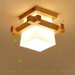 Simple japon tatami e27 lampe en bois hall dentre porche balcon plafond luminaire verre plafond moderne ...