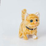 Simulation puce lectrique peluche chat - jaune jouets en peluche cadeaux de vacances pour les enfants ...