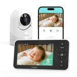 Simyke babyphone 330� - moniteur 5 - contr�le temp�rature - vision nocturne - connexion jusqu� 450 m�tres ...