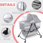Sinbide berceau cododo bébé lit pliable - transat balancelle 2 en 1 - pour nouveau - né 0 - 3 ans avec ... Sinbide berceau cododo bébé lit pliable - transat balancelle 2 en 1 - pour nouveau - né 0 - 3 ans avec ...