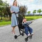 Sinbide poussette bb de 6 mois - 4 ans poussette canne compacte pliable et inclinable roues universelles ...