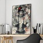 Singe fumant en costume graffiti toile affiche dart mural et impressions peintures murales danimaux dr�les ...