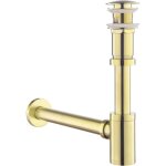 Siphon avec bonde pour lavabo - virex� - or bross� - laiton massif - anti - odeur - 1 1 / 4 pouce - trop ...