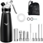 Siphon chantilly siphon 500ml - cr�me mousses g�teaux 4 embouts injecteurs