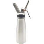 Siphon  chantilly professionnel - ulisem - 500ml - acier inoxydable - couvercle rond en cuir
