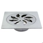 Siphon de douche 15 x 15 cm avec grille et capot amovible en acier inoxydable mat