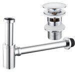 Siphon de lavabo - universel - chrom - bonde pop - up - durable - ajustable