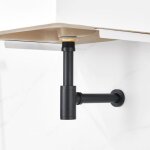Siphon de lavabo - universel - noir - hauteur rglable - anti - odeur - mtal