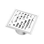 Siphon de sol en acier inoxydable anti - odeur carr de salle de bain dchets gate gouttoir de douche avec ...