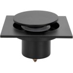 Siphon de sol carr� noir en laiton 10�10 cm ? drain de douche anti - odeur anti - bouchon 50 / 75 mm