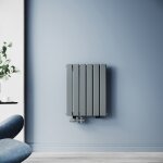 Sirhona radiateur eau chaude acier doux 60x46. 5cm anthracite vertical fixation par crochet Sirhona radiateur eau chaude acier doux 60x46. 5cm anthracite vertical fixation par crochet