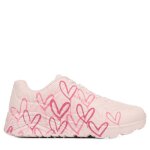 Baskets fille - skechers uno lite - rose - lacets - semelle air - cooled memory foam