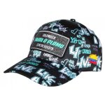 - skr - casquette plata o plomo turquoise noire glitter strass streetwear baseball - vert
