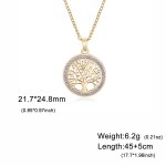 Skyrim - collier arbre de vie pour femmes en acier inoxydable couleur or zircon clair pendentif rond ... Skyrim - collier arbre de vie pour femmes en acier inoxydable couleur or zircon clair pendentif rond ...