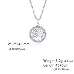 Skyrim - collier arbre de vie pour femmes en acier inoxydable couleur or zircon clair pendentif rond ...