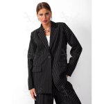 Sl st lvant ensemble costume pour femme rayures noires taille l pantalon  jambes larges taille lastique ...