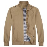 Sliktaa blouson homme bomber lger manche longue casual veste couleur uni zippe jacket printemps kaki ...