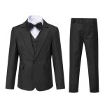 Sliktaa costumes garons 3 pices mariage slim fit formel partie un bouton - blazer gilet pantalon noir120 ...