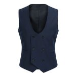 Sliktaa gilet homme sans manche vestes de costume double boutonnage slim fit business casual waistcoat ...