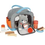 Chat en peluche - small foot company - legler - kit de soins complet - sac de transport - jouets inclus ...